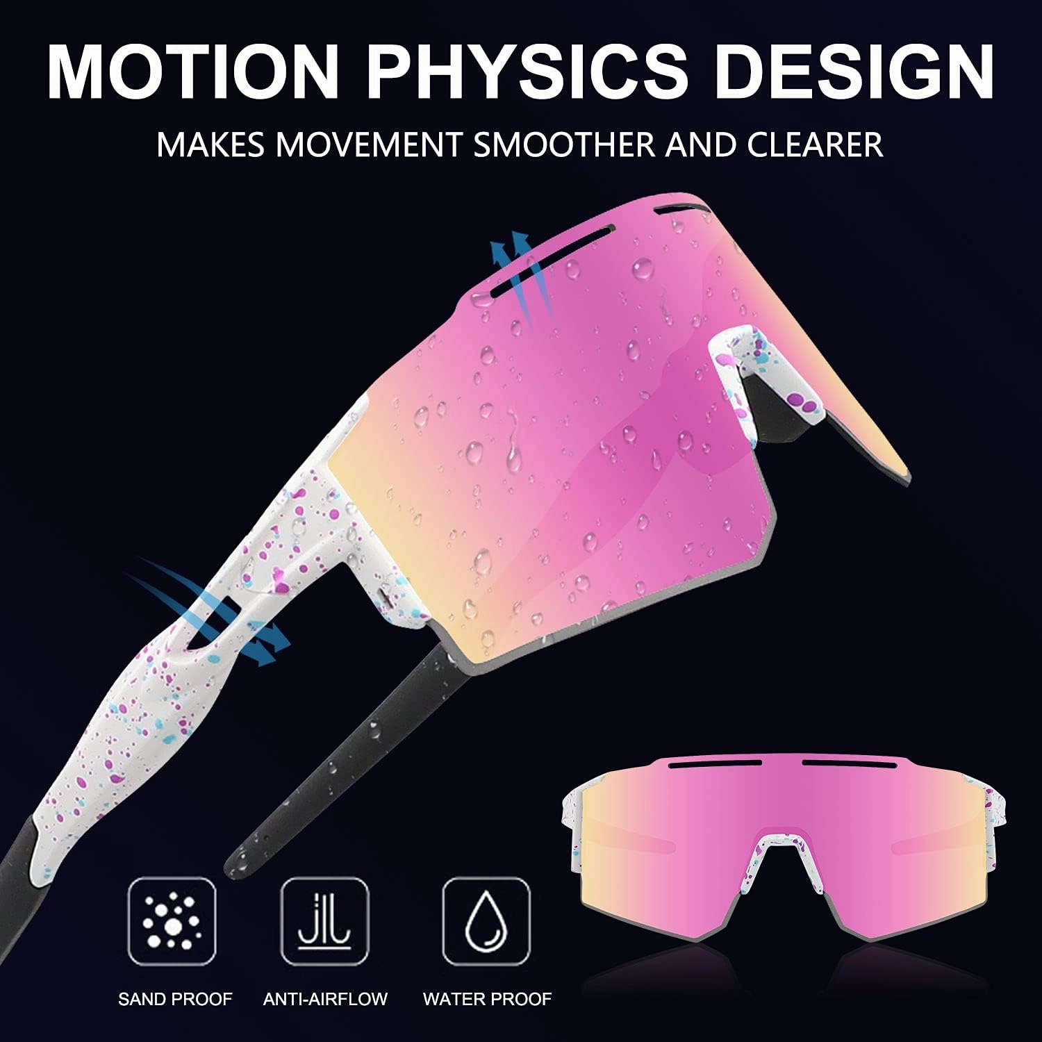 Cycling Sunglasses Polarized Sunglasses for Cycling Men Women with 1 Lens or 3 Interchangeable Lens Baseball Glasses