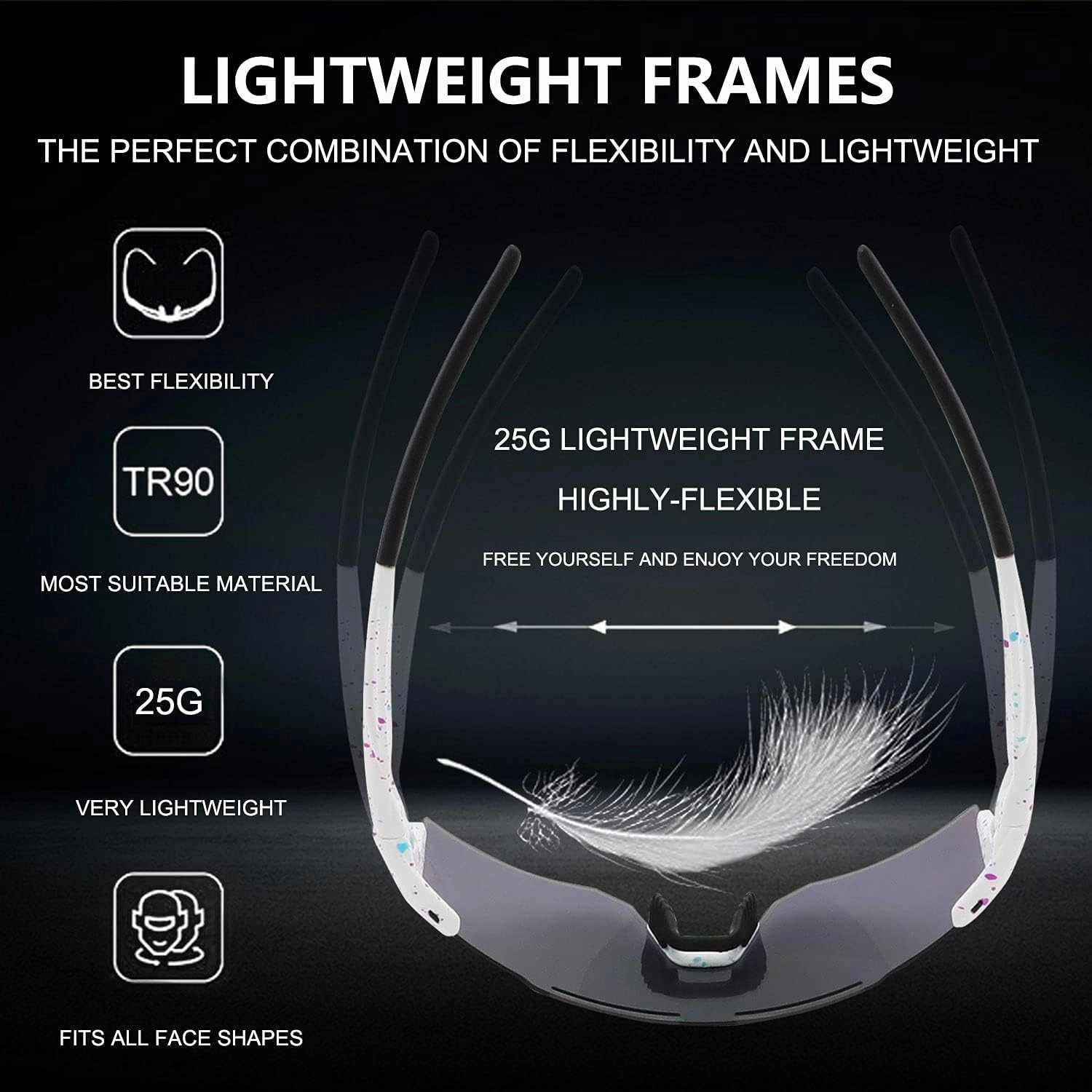 Cycling Sunglasses Polarized Sunglasses for Cycling Men Women with 1 Lens or 3 Interchangeable Lens Baseball Glasses