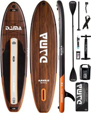 DAMA 9'6"/10'6"/11' Inflatable Stand Up Paddle Board, Yoga Board, Camera Seat, Floating Paddle, Hand Pump, Board Carrier, Waterproof Bag, Drop Stitch, Traveling Board for Surfing