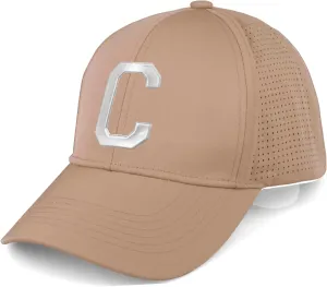 Daxton Performance Cool Tech Baseball Hat Alphabet Initial with Silver Letters