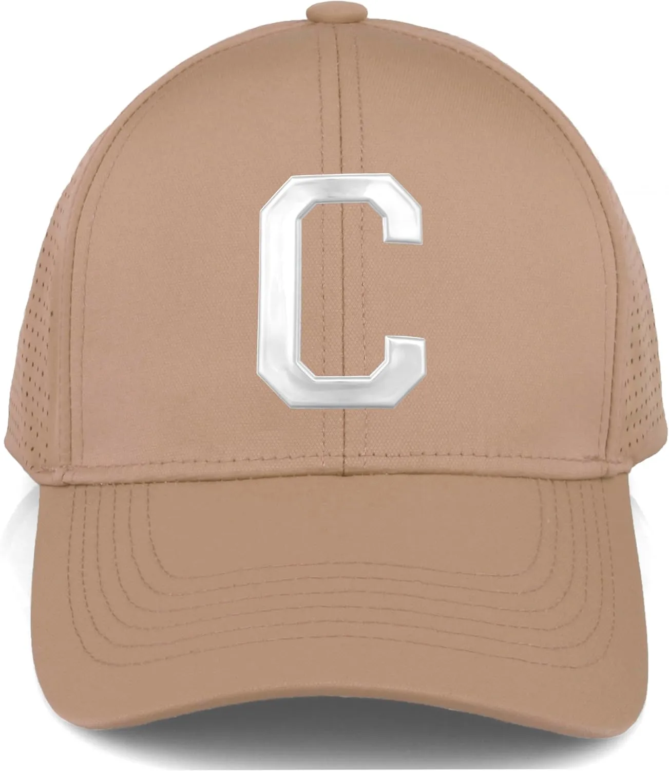 Daxton Performance Cool Tech Baseball Hat Alphabet Initial with Silver Letters