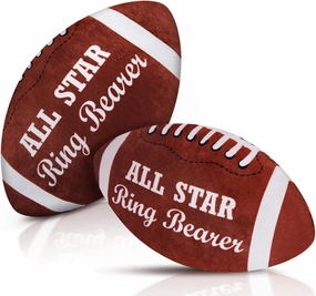 Deekin 2 Pcs 12 Inch All Star Ring Bearer Football Plush Baby Football Stuffed Fluffy Toddler Thank You Wedding Gift for Wedding Boys Girls Newborn Infant Kids