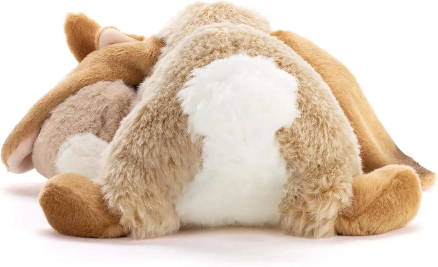 DEMDACO Animalcraft 11 x 10.5 Inch, Polyester, Cuddly, Soft Plush, Toy, Stuffed Animal, Brown and White, Bunny Rabbit Mother & Baby