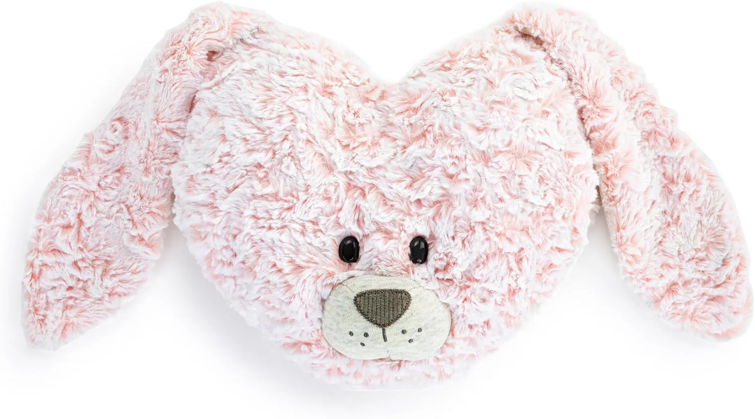 DEMDACO Heartful Hugs 10 x 8 Inch Soft Fluffy Polyester Soothing Weighted Huggable Plush Animal, Pink, Bunny