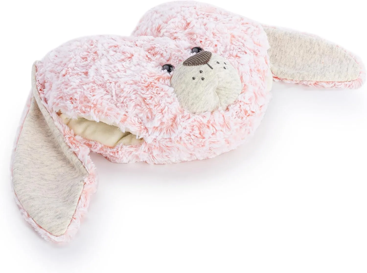 DEMDACO Heartful Hugs 10 x 8 Inch Soft Fluffy Polyester Soothing Weighted Huggable Plush Animal, Pink, Bunny