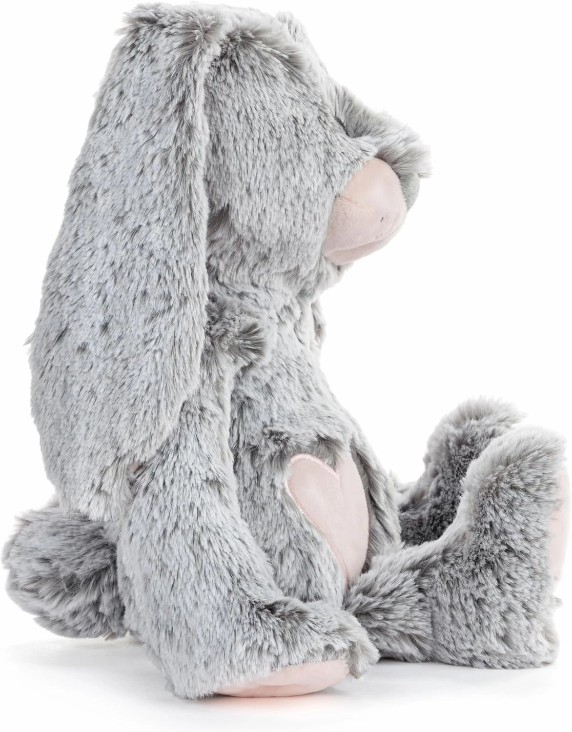 DEMDACO Luxurious Baby 9.5 x 8.5 Inch Polyester, Ultra Soft Plush, Cuddly, Toy, Stuffed Animal, Pink and Grey, Bunny Rabbit