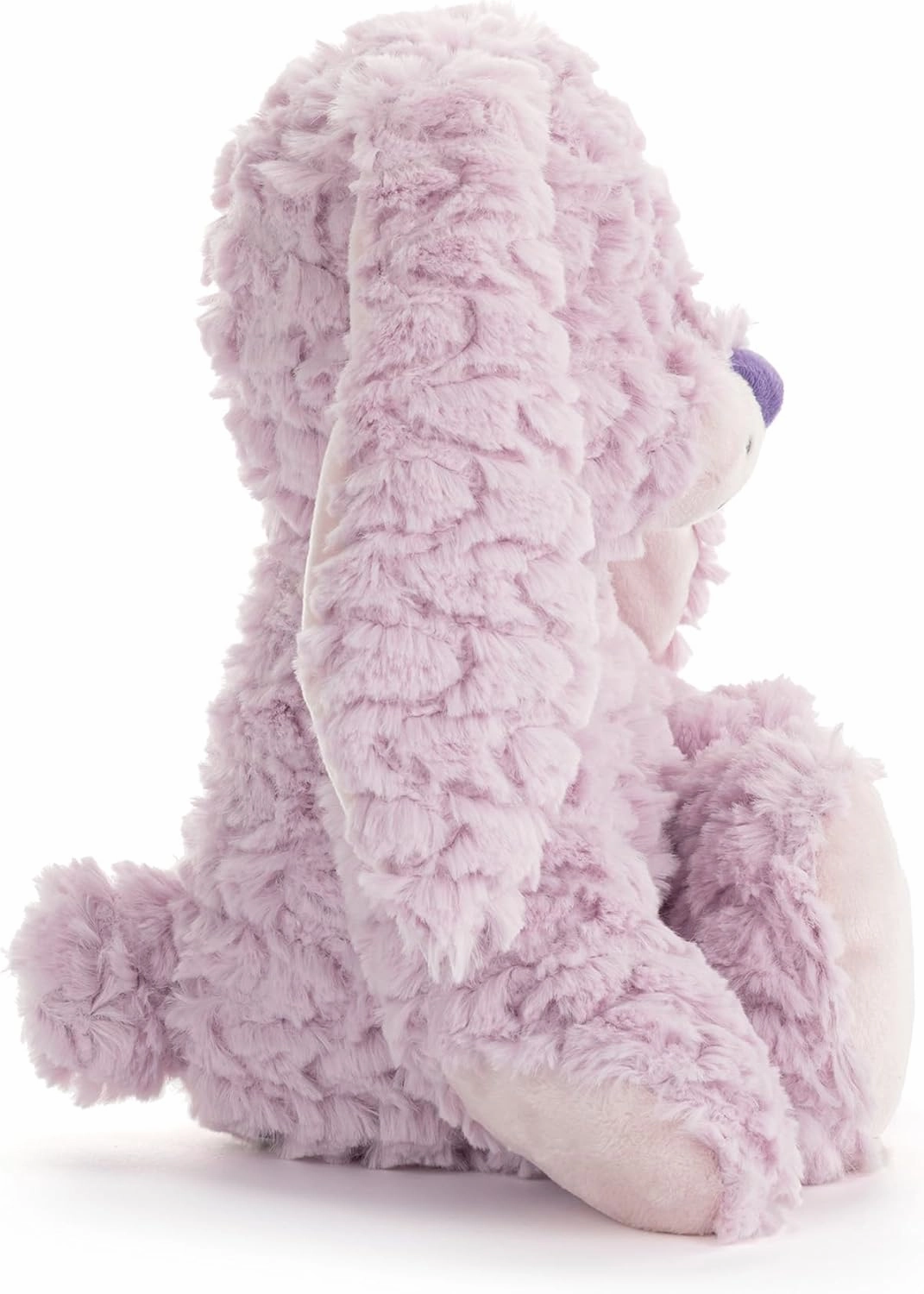 DEMDACO Mellow Fellows 13 x 5 Inch Soft Polyester Cuddly Plush Huggable Toy Stuffed Animal, Purple, Beans The Bunny