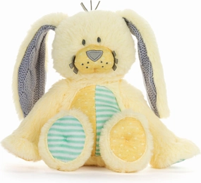 DEMDACO Oddball 7.5 x 6.5 Inch Polyester Soft Cuddly, Huggable, Toy, Plush Stuffed Animal, Yellow and Green, Bunny