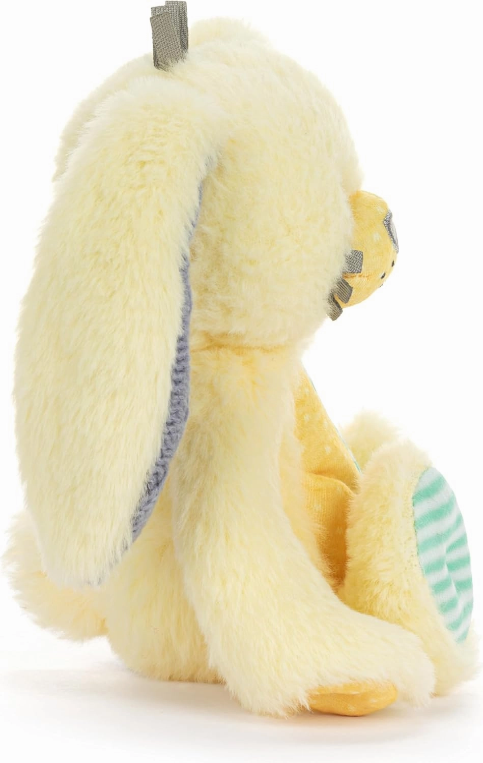 DEMDACO Oddball 7.5 x 6.5 Inch Polyester Soft Cuddly, Huggable, Toy, Plush Stuffed Animal, Yellow and Green, Bunny
