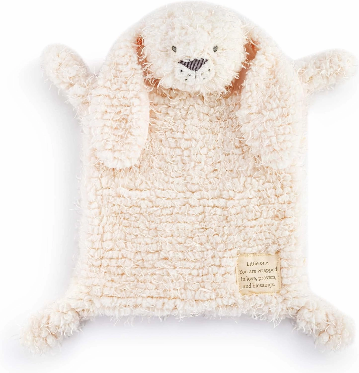 DEMDACO Wrapped in Prayer Cream Color and Pink 12 x 9 Inch Children's Stuffed Animal Blankie Bunny