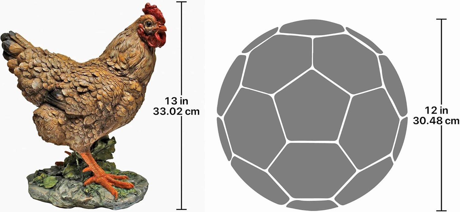 Design Toscano QM188651 Henrietta Hen Statue, Multicolored