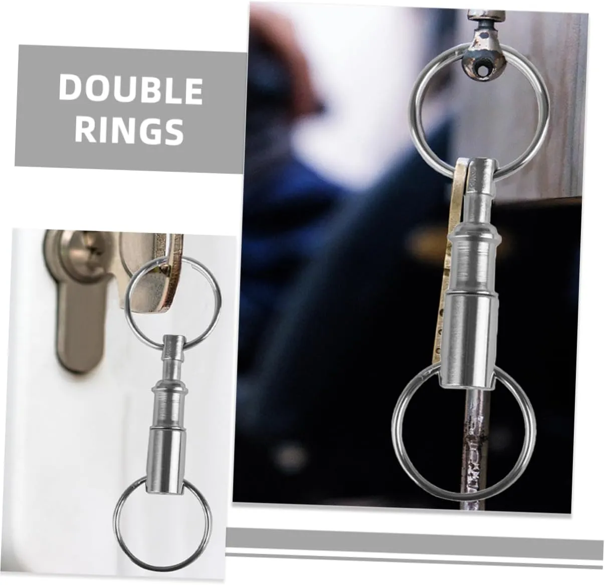 Detachable Keychain Key Ring Key Metal Key Holders Dual Pull Apart Key Chain Quick Release Keychains