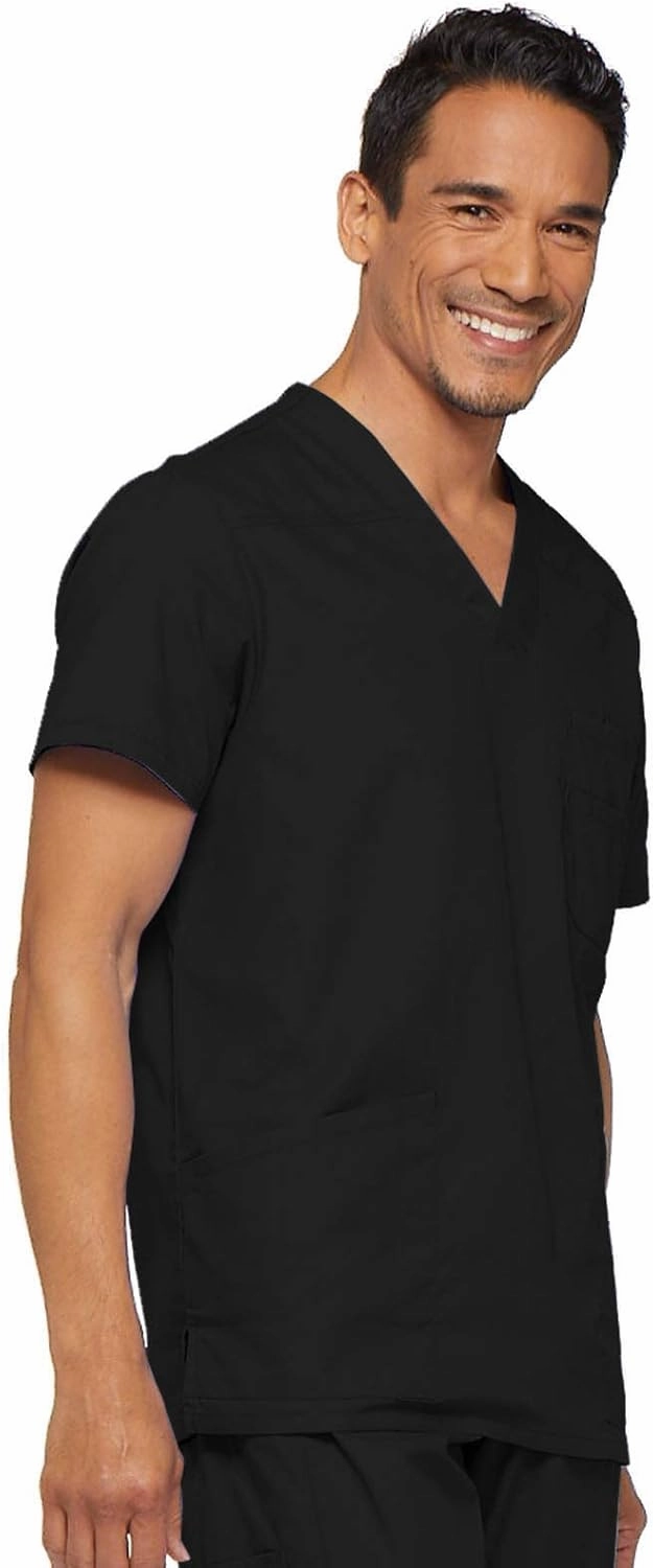 Dickies EDS Signature Scrubs for Men, Multi-Pocket V-Neck Scrub Top in Soft Brushed Poplin 81906