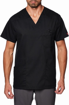 Dickies EDS Signature Scrubs for Men, Multi-Pocket V-Neck Scrub Top in Soft Brushed Poplin 81906