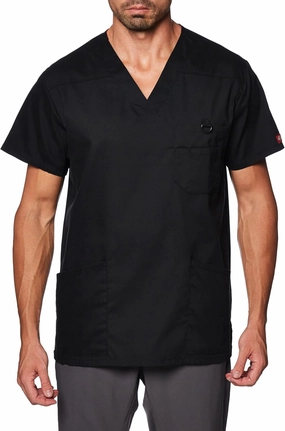 Dickies EDS Signature Scrubs for Men, Multi-Pocket V-Neck Scrub Top in Soft Brushed Poplin 81906