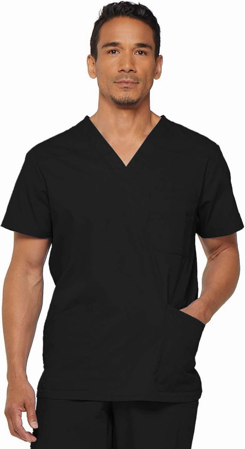 Dickies EDS Signature Scrubs for Men, Multi-Pocket V-Neck Scrub Top in Soft Brushed Poplin 81906