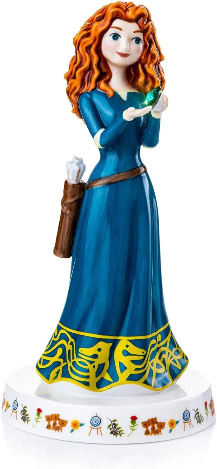 Disney Merida from Brave Holding Emerald May Birthstone Figurine, Fine Bone China, 7.1 Inches Tall, Multicolor