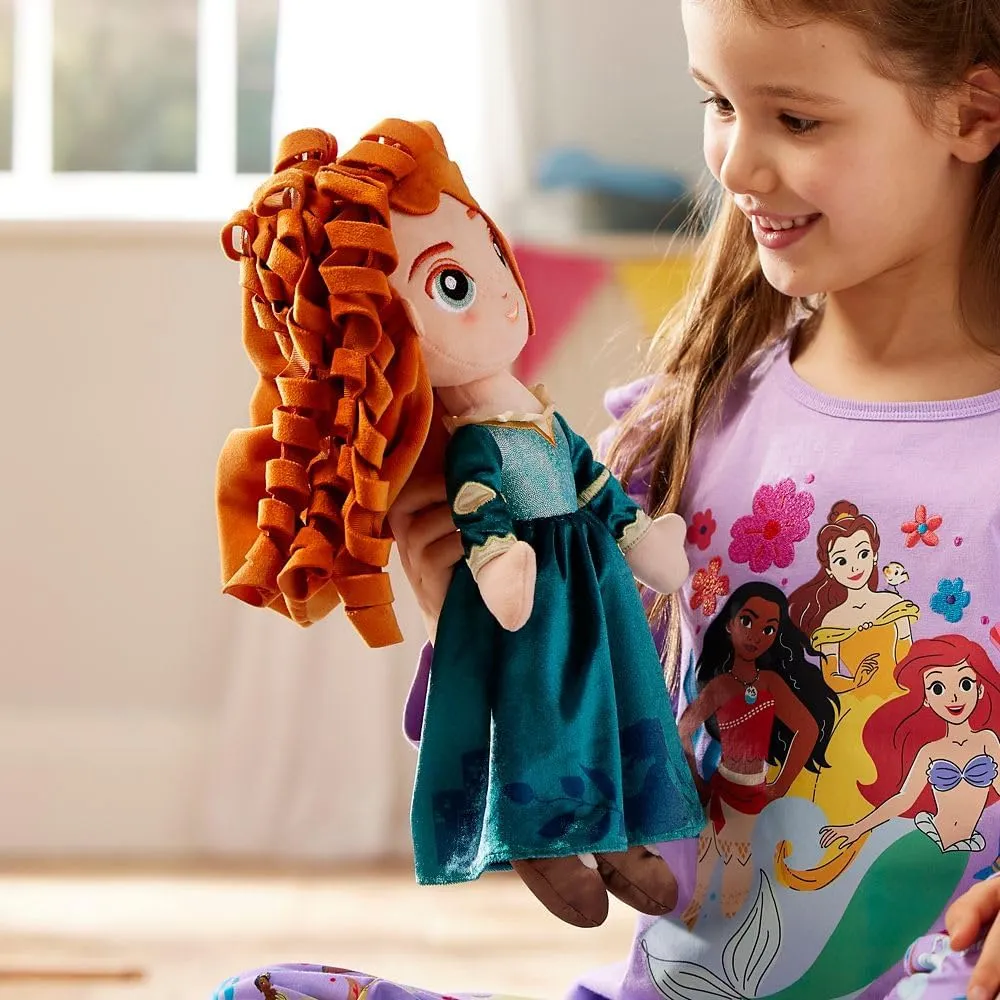 Disney Store Official Princess Plush Doll, Merida from Brave, Medium 14 Inches, Soft Plushy with Embroidered Features, Princess Toys for Girls, Disney Dolls, Stuffed Animals for Girls