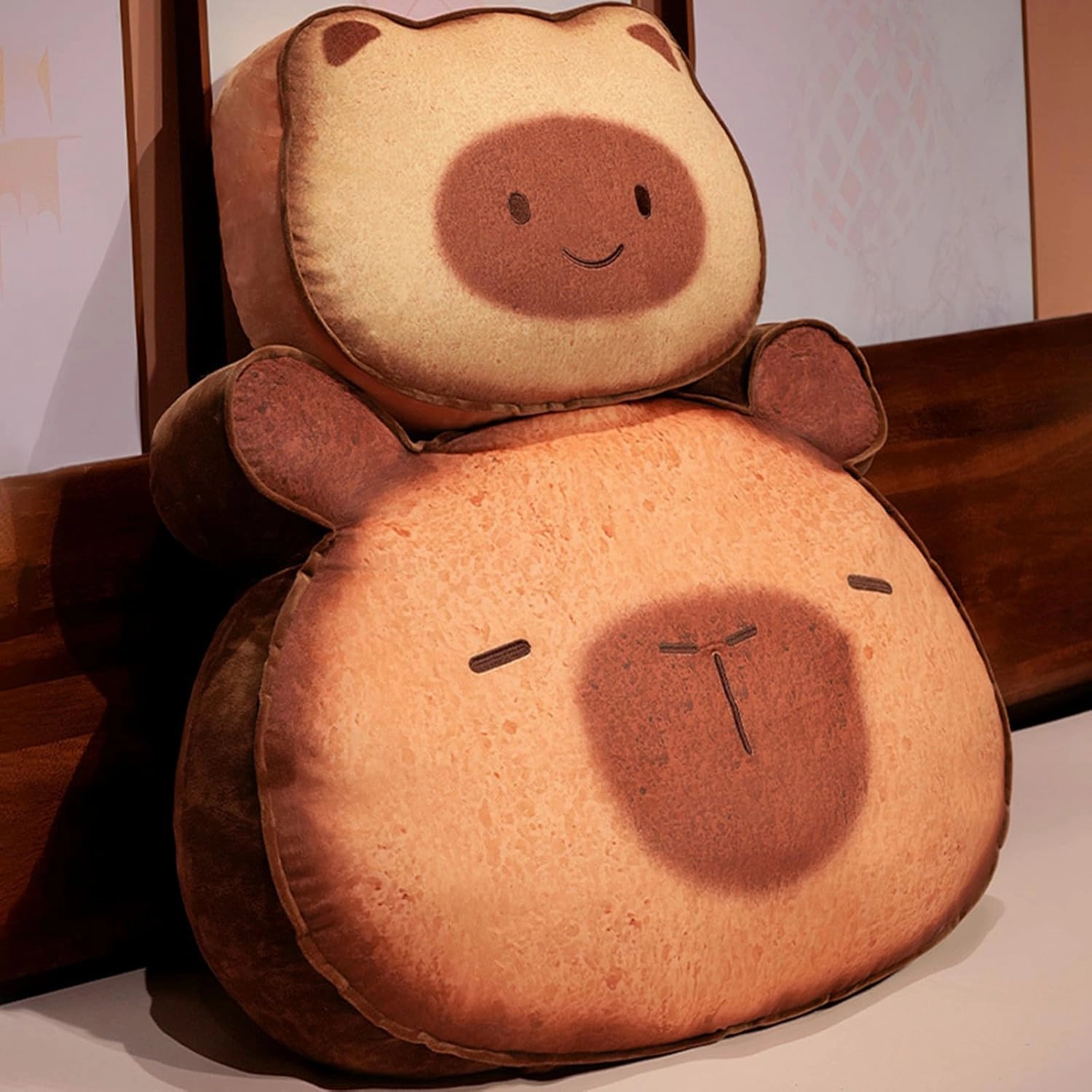 Ditucu Capybara Stuffed Animal Cute Capibara Napping Throw Pillows Soft Cushion Plush Decorative Gifts for Kids Brown 15.7 inch Dark Brown