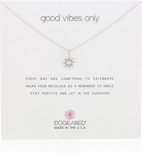 Dogeared Good Vibes Only Sun Pendant Necklace, 16"