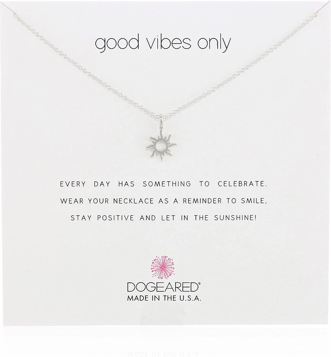 Dogeared Good Vibes Only Sun Pendant Necklace, 16"
