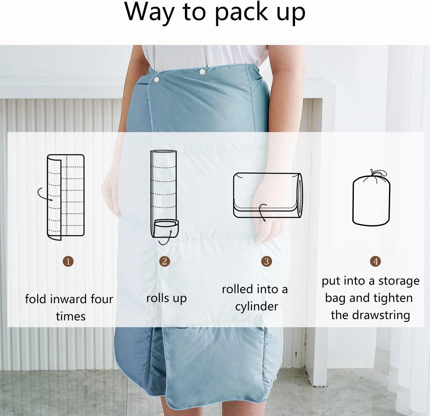 Down Camping Blanket,Puffy Down Blanket Packable Lightweight Down Throw Quilt Water-Resistant Outdoor Travel Blanket for Camping,Hiking,Stadium,Picnic,Car 50x77''Blue