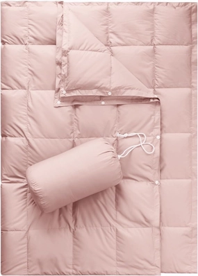 Down Camping Blanket,Puffy Down Blanket Packable Lightweight Down Throw Quilt Water-Resistant Outdoor Travel Blanket for Camping,Hiking,Stadium,Picnic,Car 50x77''Cherry Pink