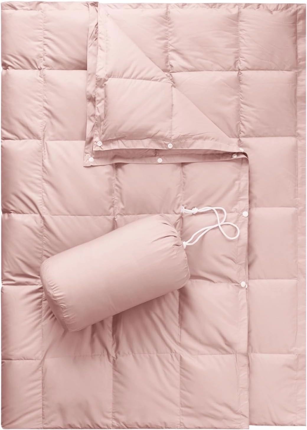 Down Camping Blanket,Puffy Down Blanket Packable Lightweight Down Throw Quilt Water-Resistant Outdoor Travel Blanket for Camping,Hiking,Stadium,Picnic,Car 50x77''Cherry Pink