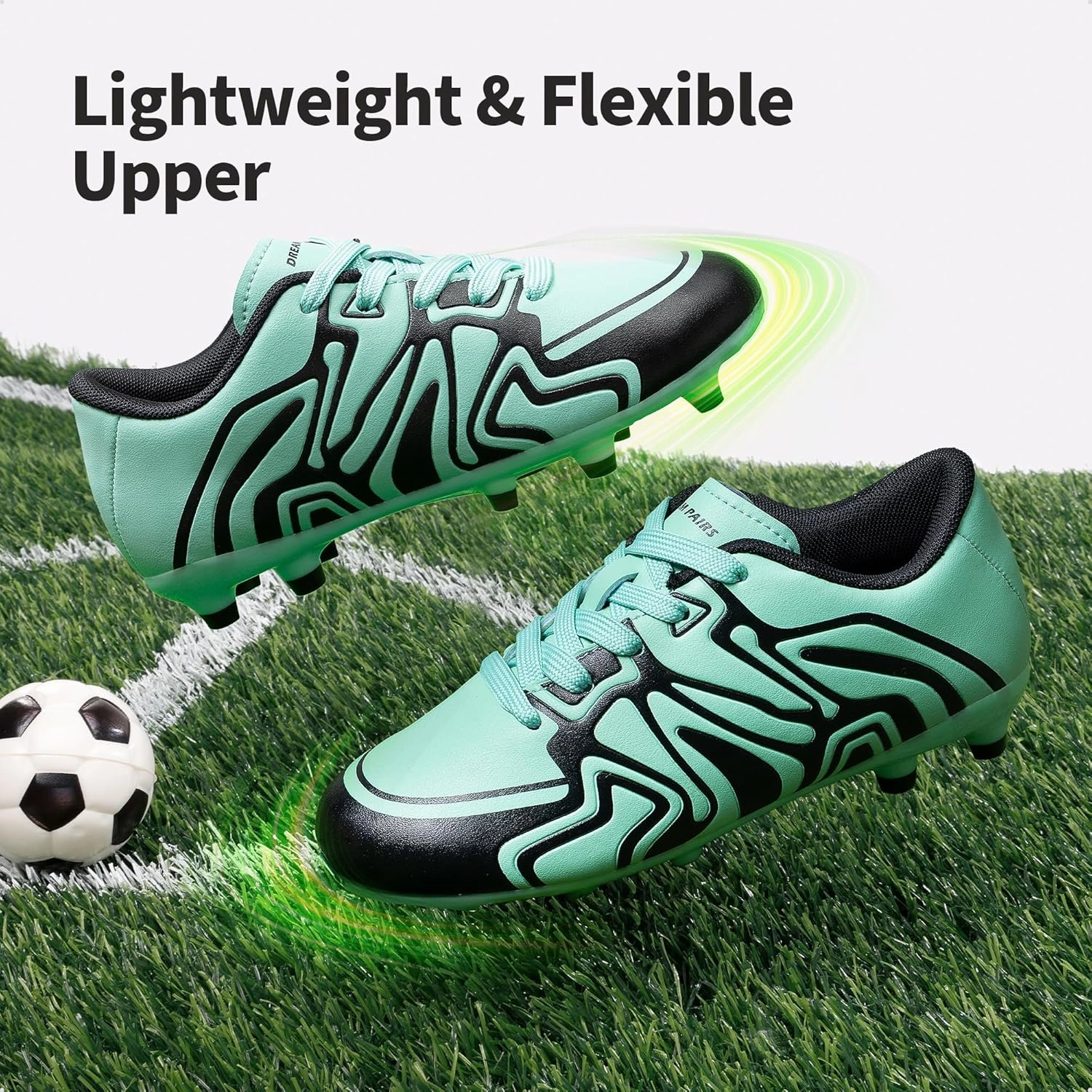 DREAM PAIRS Boys Girls Soccer Cleats Youth Firm Groud Baseball Cleats Sport Athletic Outdoor Trainning Football Shoes for Little/Big Kid