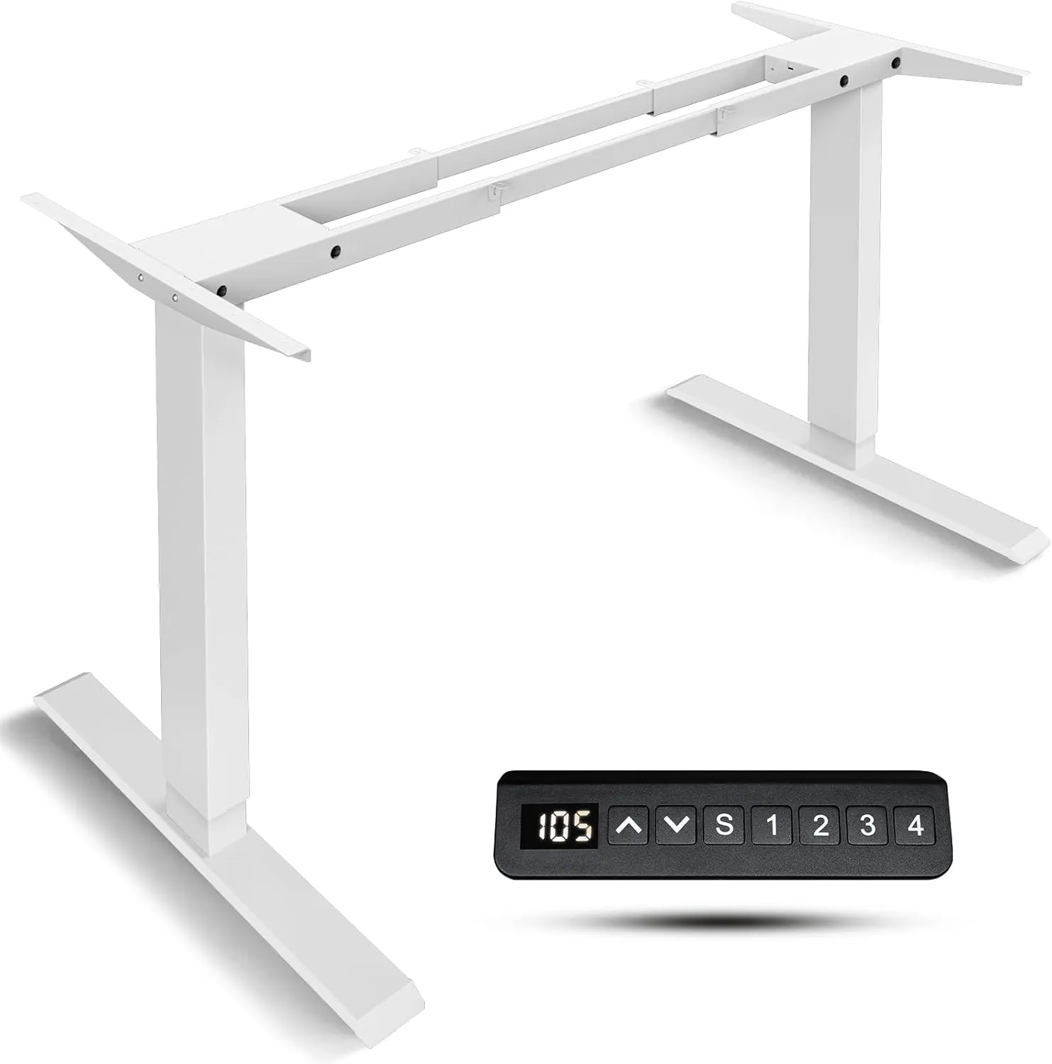 Dual Motor Electric Standing Desk Frame- Heavy Duty Height Adjustable Desk Legs, Sit to Stand Up Desk Base, 4 Memory Settings Controller for Adjustable Desktop Sizes, Over 300 lbs Load Capacity
