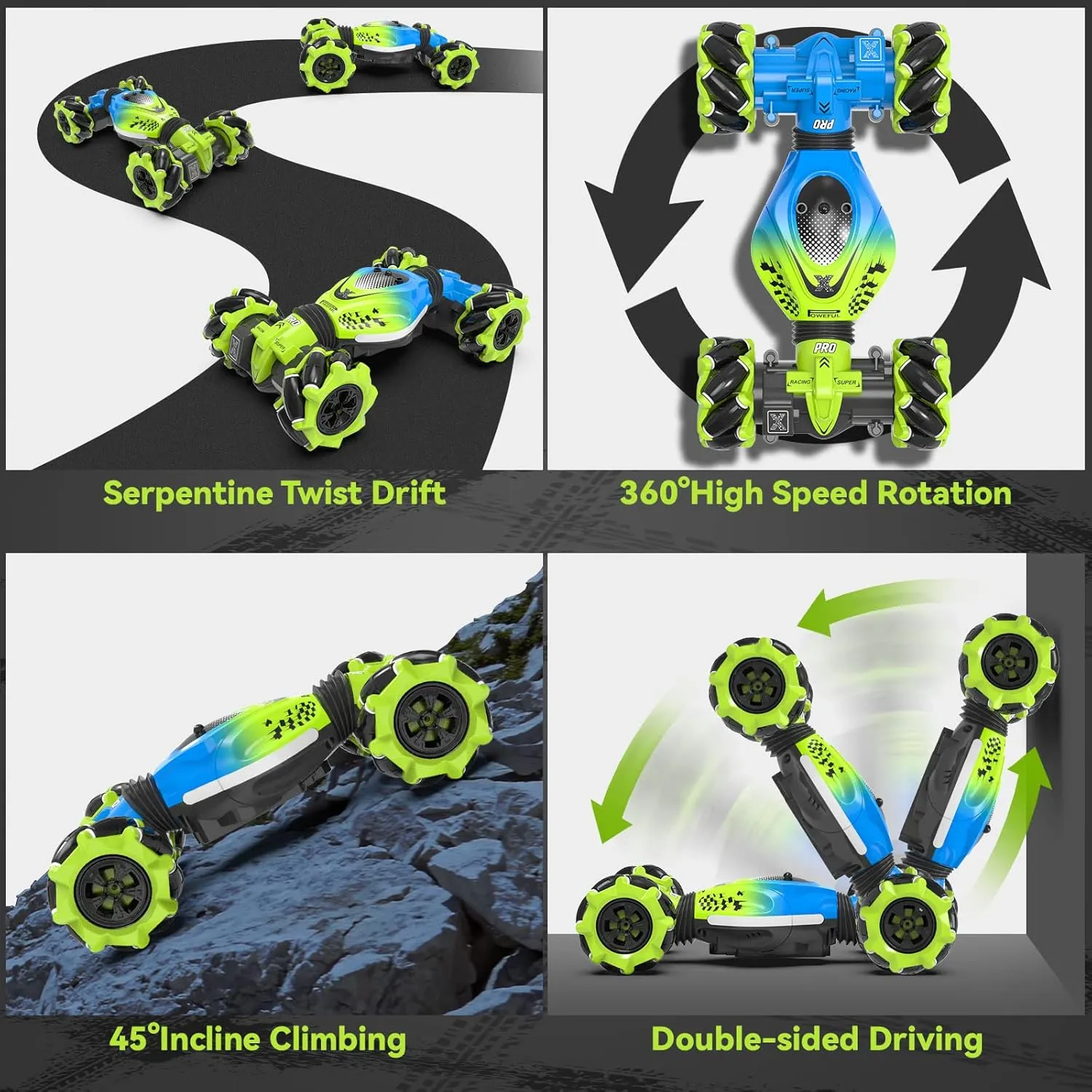 Dysaim Gesture RC Car Hand Controlled Stunt Car for 6-12 yr Boys Girls, 2.4GHz Remote Control Gesture Sensor Toy Drift Twist with Light Music for Kids Birthday Xmas Gift