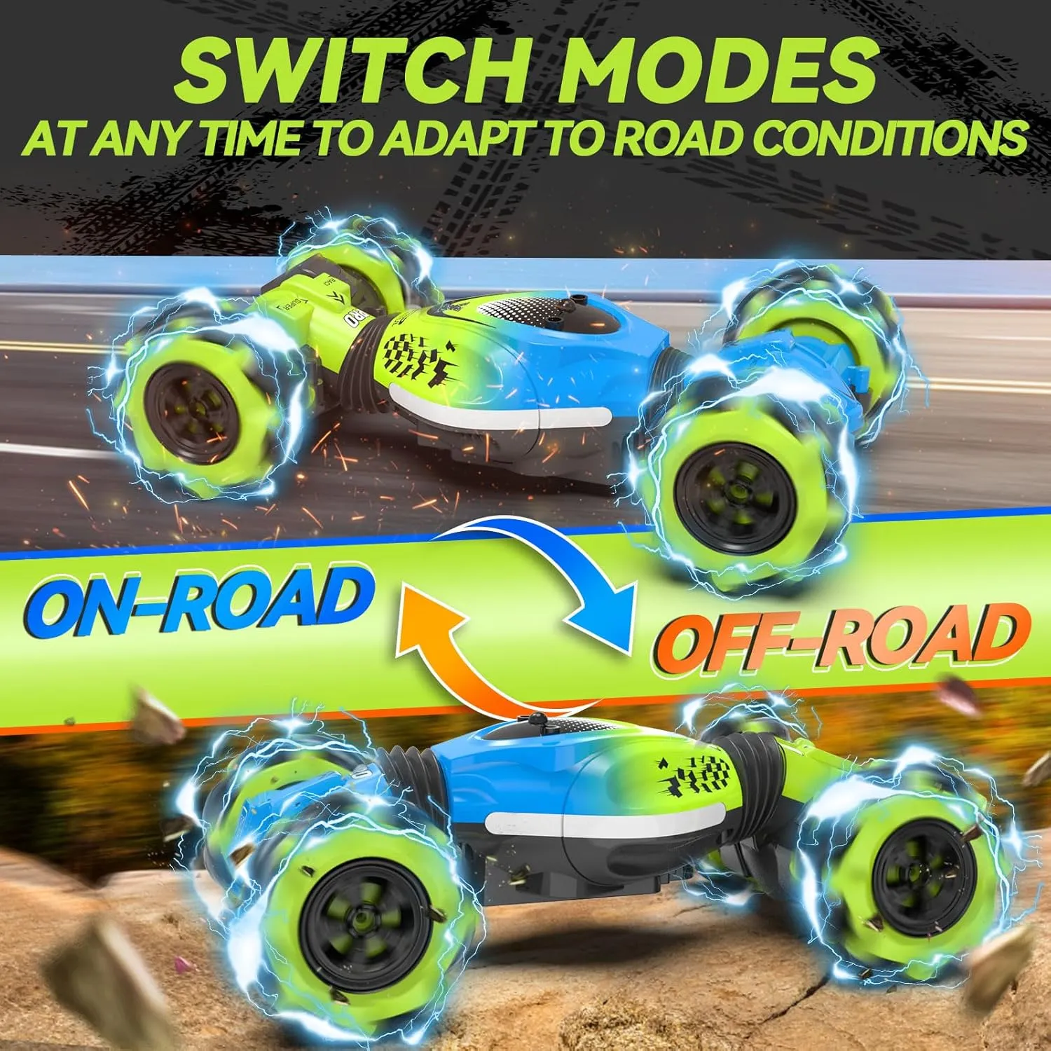 Dysaim Gesture RC Car Hand Controlled Stunt Car for 6-12 yr Boys Girls, 2.4GHz Remote Control Gesture Sensor Toy Drift Twist with Light Music for Kids Birthday Xmas Gift