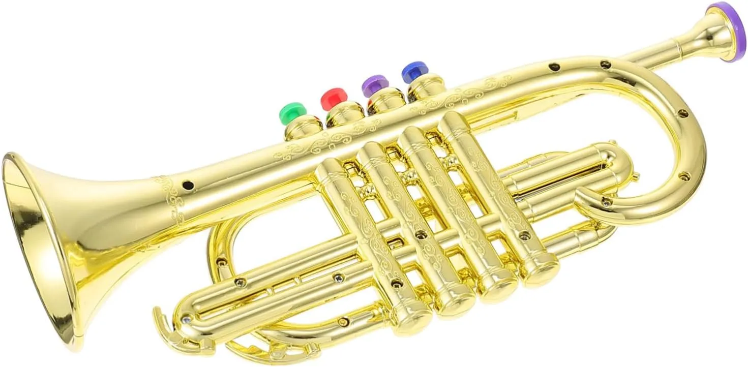 Early Learning Trumpet Toy Four-Tone Simulation Trumpet Boys and Girls Musical Plaything Enhance Imagination Plastic