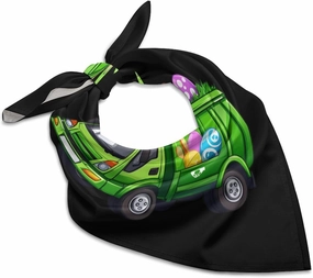 Easter Bunny Garbage Truck Soft Head Scarf Square Neck Scarfs Hair Scarf Bandana for Men Women Gifts