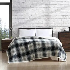 Eddie Bauer- Twin Blanket, Ultra Soft & Cozy Plush Home Décor, All Season Bedding (Vail Plaid Grey, Twin)