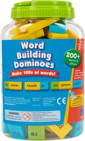 Educational Insights Word Building Dominoes - Word Building Game & Manipulative for Classroom & Home, Set of 108 double-sided, Color-Coded dominoes , Ages 6 