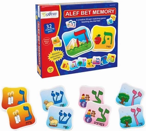 Educational Alef Bet Memory Game for Kids Hebrew Teaching Alphabets Games Judaic Childrens Matching Card Game Alef Bais Cards Game