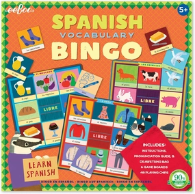 eeBoo: Spanish Bingo Vocabulary Game, A Game of Imaginative Problem Solving, Educational Games That Cultivates Conversation, Socialization, and Skill-Building, Learn Spanish, for Ages 5 and up