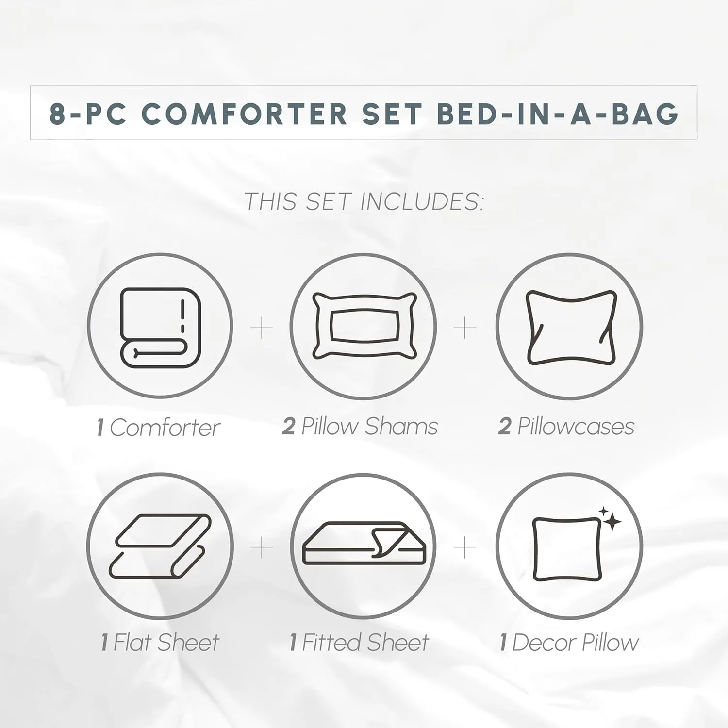Elegant Comfort Silky Soft 8-Piece Cabin Lodge Bed-in-a-Bag Comforter Set, Includes 4pc Smart Sheet Set, Comforter, Decorative Pillow, Matching Pillowcases and Shams - King/California King, Burgundy
