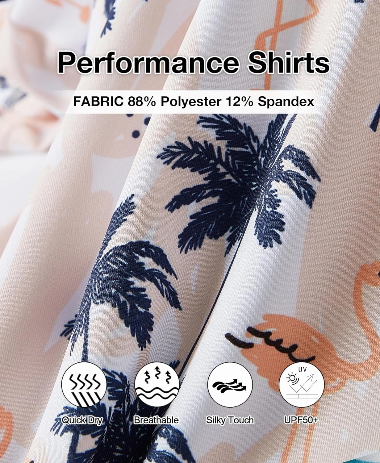 ELETOP Men's Golf Polo Shirts Short Sleeve Moisture Wicking Hawaiian Tropical Polos Performance Golf Shirts for Men Dry Fit