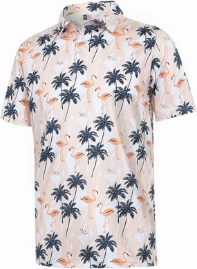 ELETOP Men's Golf Polo Shirts Short Sleeve Moisture Wicking Hawaiian Tropical Polos Performance Golf Shirts for Men Dry Fit