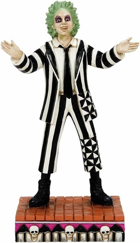 Enesco Beetlejuice by Jim Shore Classic Standing Pose Beetlejuice Figurine- Resin Hand Painted Crafted Collectible Figurines Halloween Home Decor Statue, 7.01 Inch