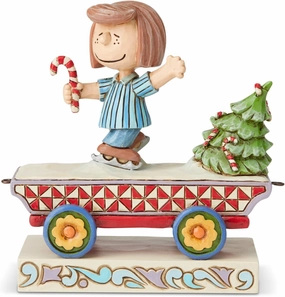 Enesco Peanuts by Jim Shore Peppermint Patty Train Car Figurine, 4.25 Inch, Multicolor
