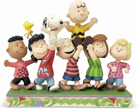 Enesco Peanuts by Jim Shore The Gang Grand Celebration Figurine, 7.5 Inch, Multicolor