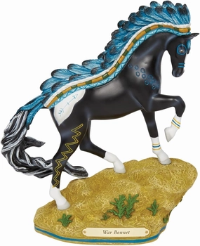 Enesco The Trail of Painted Ponies War Bonnet Horse Figurine, 9 Inch, Multicolor