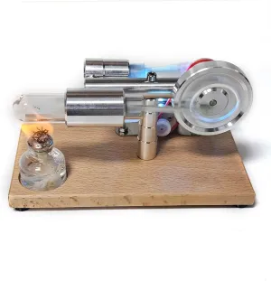 Engine Kit for Adults, γ-Type Stirling Engine Generator Model Kit That Runs, Engine Motor Model Educational Physics Experiment STEM Model - RTR