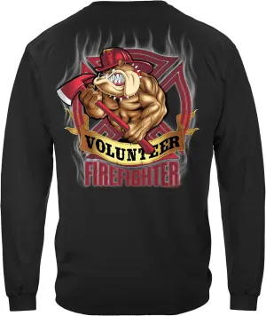 Erazor Bits Firefighter Fire Dog Shirt - Volunteer Bulldog Fireman Tshirt Gift for Men