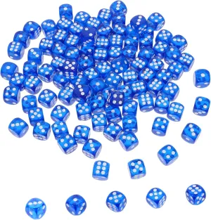 ERINGOGO 6-Sided Acrylic Dice Set 100pcs Colorful Dice Party Accessories for Tabletop Play