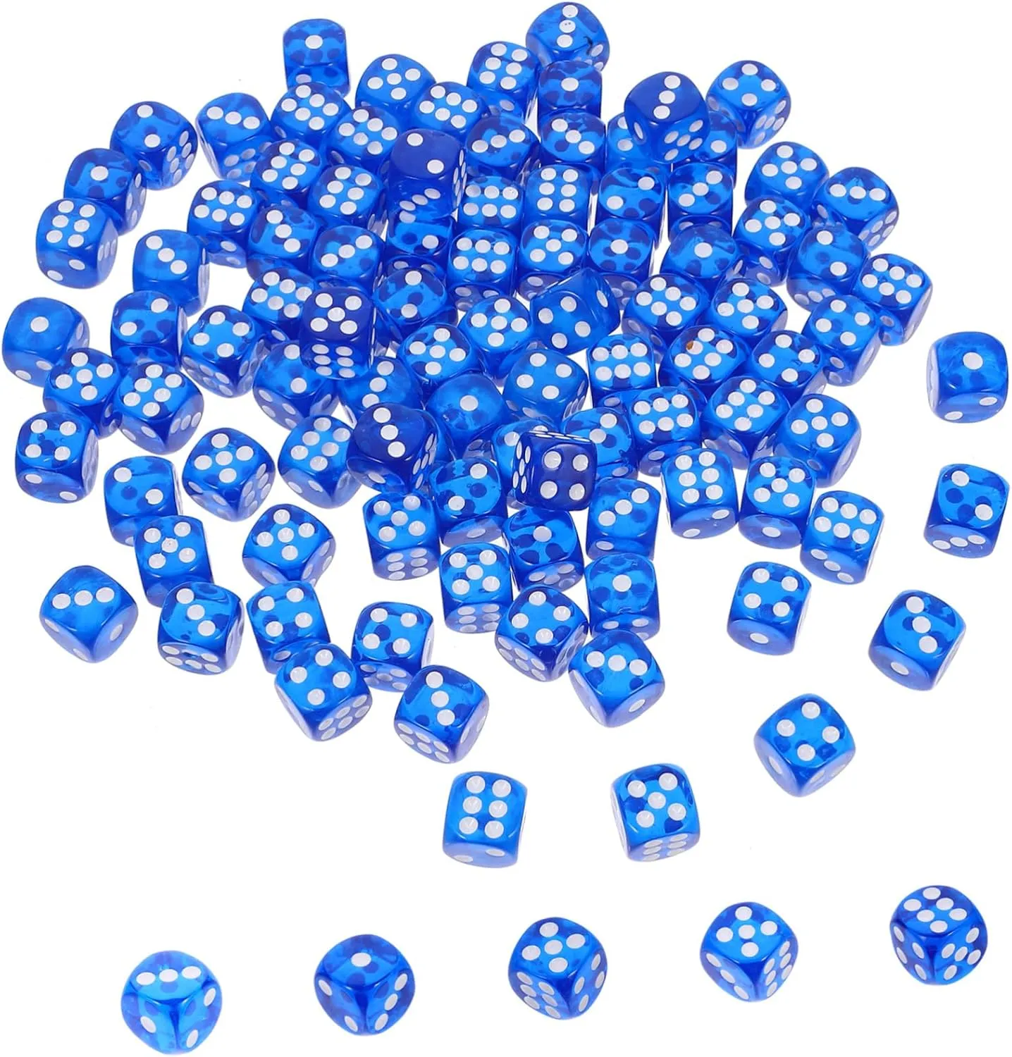 ERINGOGO 6-Sided Acrylic Dice Set 100pcs Colorful Dice Party Accessories for Tabletop Play
