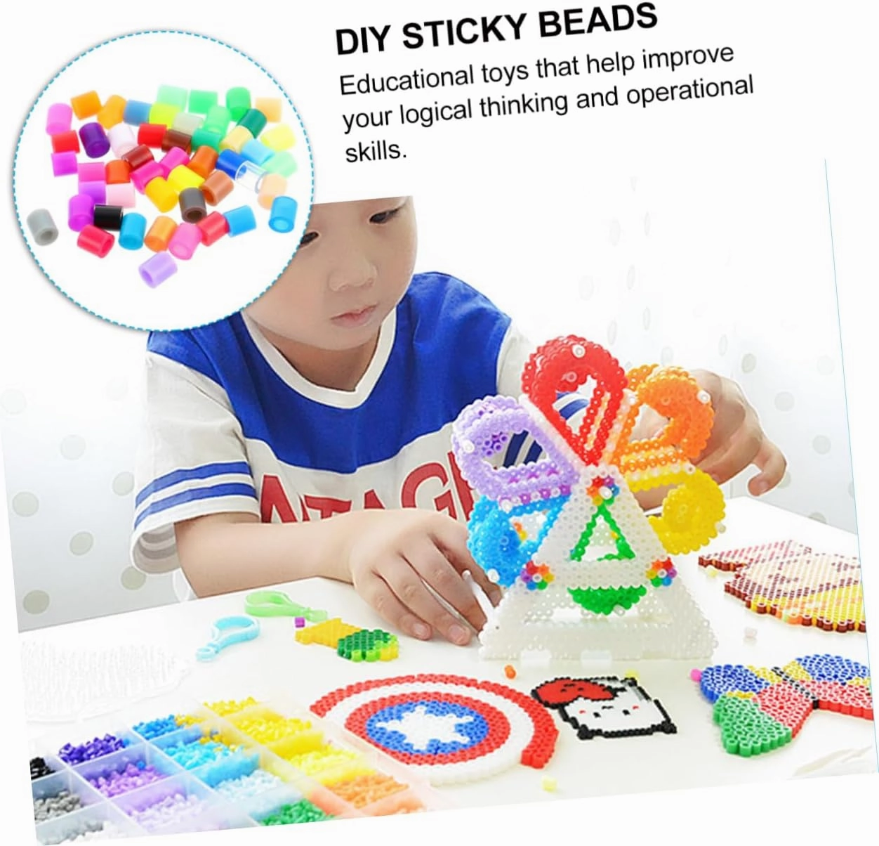 ERINGOGO Jigsaw Puzzle Toys for Boys and Girls Christmas Toys Educational Puzzle Game Safe Material Handmade Beads Kit